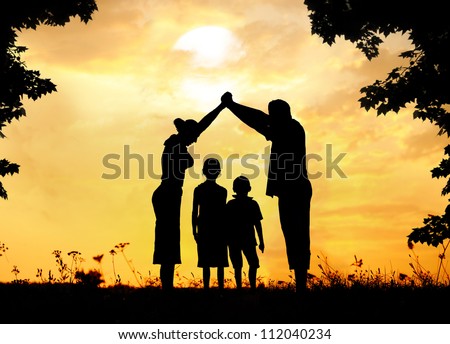 Happy family with dream house