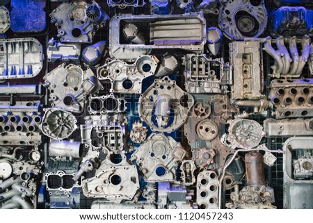 Mechanical of car part cross section background.