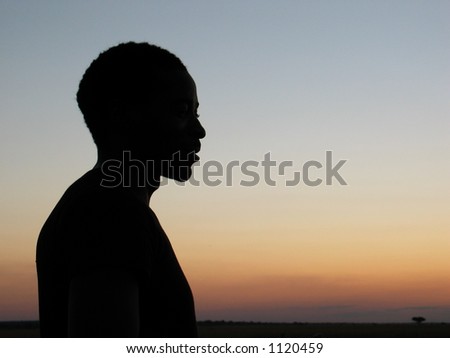 Silhouette of An African Man Royalty-Free Stock Photo #1120459
