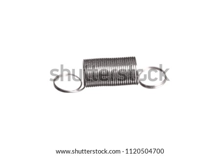 small metal spring on white background isolation