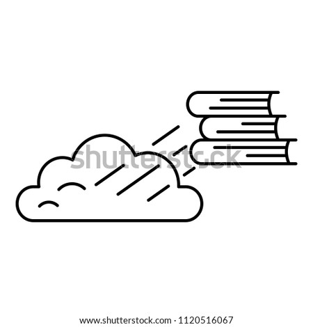 Book cloud transfer icon. Outline illustration of book cloud transfer vector icon for web design isolated on white background