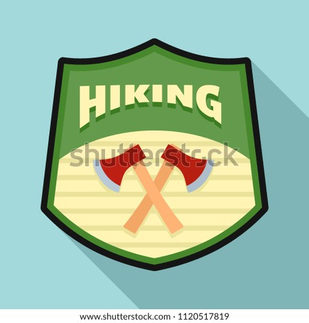 Hiking logo. Flat illustration of hiking vector logo for web design