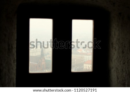 Brno city view from window