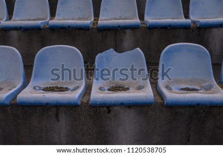 Vintage Stadium Chairs old time not used with dust blue color