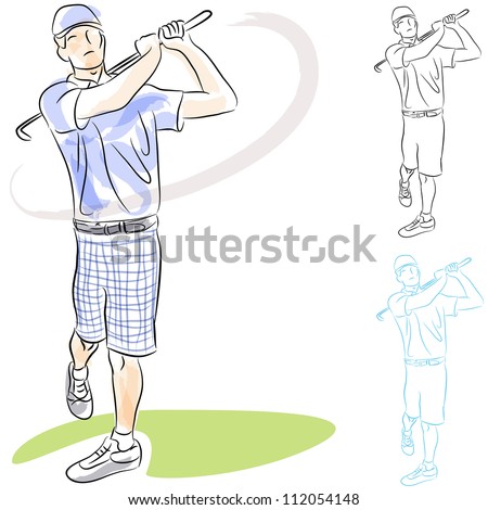 An image of a golf player swinging his club.