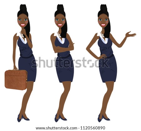 Business Woman standing in three poses presenting, arms crossed and holding briefcase. Business Woman Vector Entrepreneur Illustration Woman Female Lawyer Design Female Manager Icon Isolated Avatar