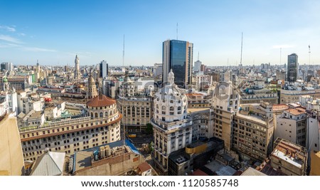 Aerial view of downtown Buenos AIres in high resolution - Buenos Aires, Argentina Royalty-Free Stock Photo #1120585748