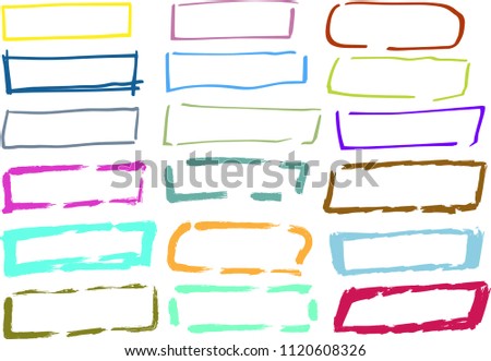 Colorful Hand-drawn rectangular frame set