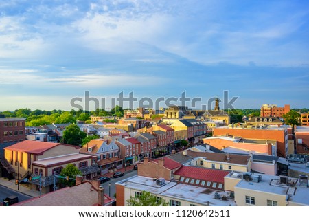 panorama of suburban area and aerial view with sunny blue sky in Summer West Chester , USA Royalty-Free Stock Photo #1120642511