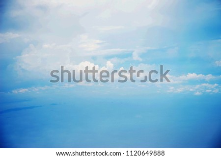 sky blue White Cloud