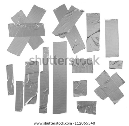 Duct repair tape silver patterns kit isolated Royalty-Free Stock Photo #112065548
