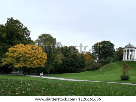 Green landscape of English garden in Munich