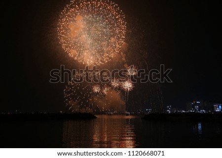 fireworks and night view