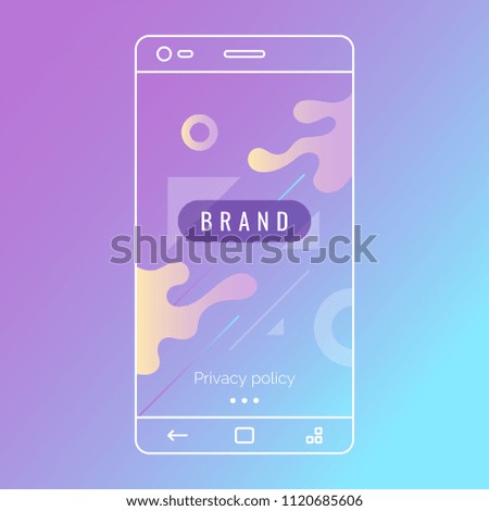 Abstract background for mobile applications. Linear illustration of a smartphone. Vector illustration