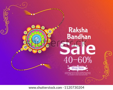 Vector abstract for Raksha Bandhan with nice illustration in a creative background, Rakhi sale.
