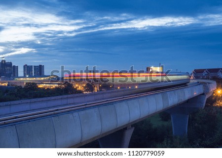 Long exposure shot of a train