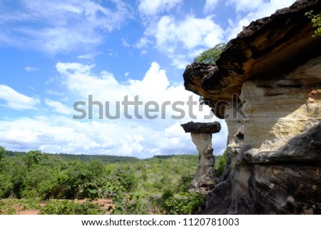 cliff stone in Pha Taem National Park Ubon Ratchathani (Thailand)