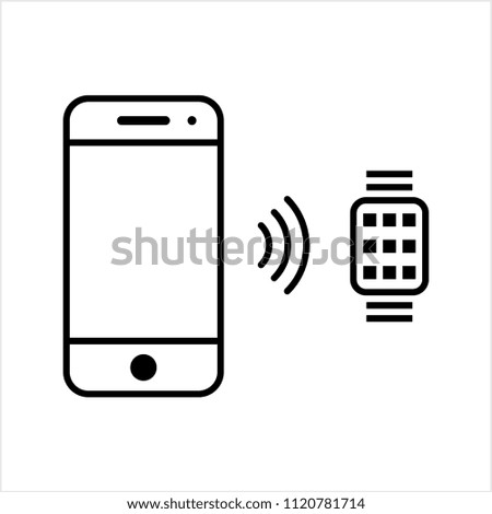 Smart Phone And Smart Watch Icon Vector Art Illustration