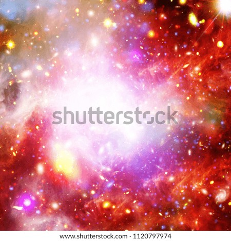 Starfield, galaxies and flares. The elements of this image furnished by NASA.
