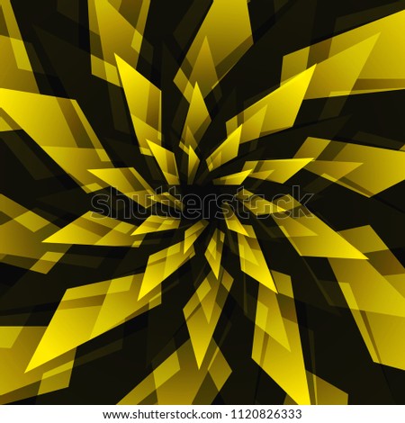 Black Star and Yellow Abstract Background Vector Illustration