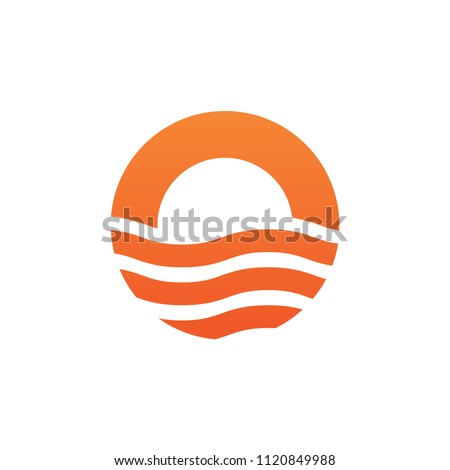 Wave or oasis with letter O logo design vector template Royalty-Free Stock Photo #1120849988