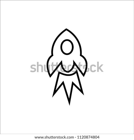 icon rocket on white icon