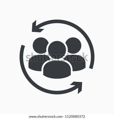 Customer icon. Customer Retention, Returning Clients Vector Glyph Icon. Human resource management. Return sign. Managed care. Customer relationship management. Employee Practice. CRM Royalty-Free Stock Photo #1120880372