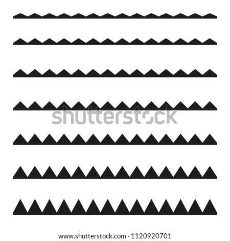 Set of seamless borders zigzag. Graphic design elements. Royalty-Free Stock Photo #1120920701