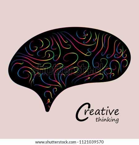 colorful creative brain.smart brain logo.sign of creative thinking.power of thinking