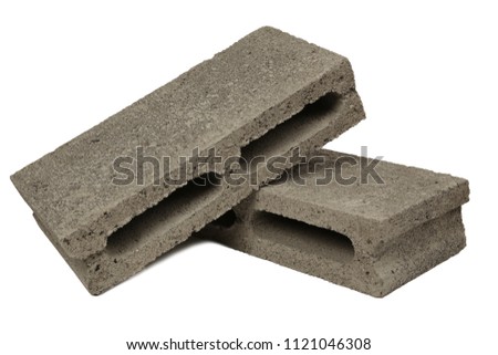 ray Cement Cinder Block Isolated On White Background