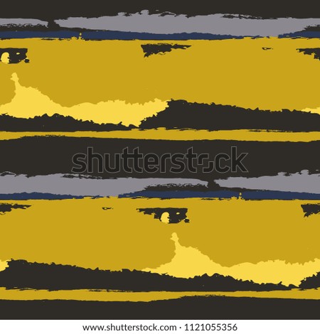 Seamless Grunge Stripes. Painted Lines. Texture with Horizontal Dry Brush Strokes. Scribbled Grunge Motif for Sportswear, Paper, Cloth. Trendy Vector Background with Stripes