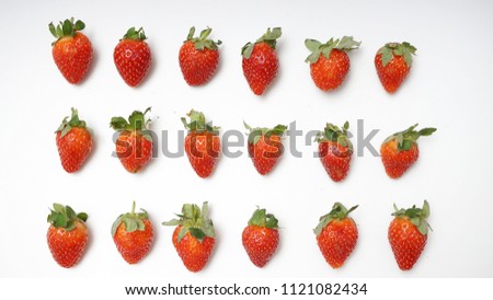  Strawberry isolated on white background. Selective focus.                              