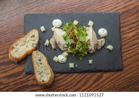 chicken pate with herbs and sauce