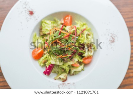 fresh vegetable salad with homemade oil