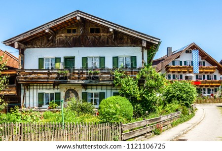 typical old farmhouse at the european alps