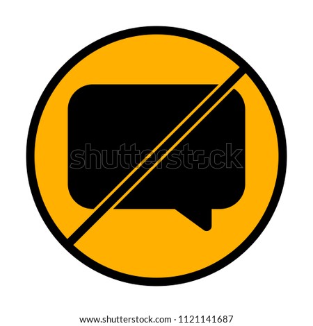 Simple text cloud. not allowed, black object in warning sign with orange background color