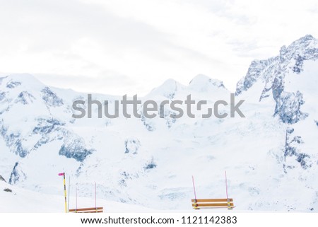 Zermatt Switzerland, Mountains Switzerland, Matterhorn peak. View of the Alps mountain form the top in Swiss Alps, top of Europe. Breathtaking view of Zermatt and the UNESCO World Heritage. swiss alps
