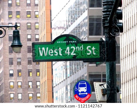 West 42nd Street, sign in New York