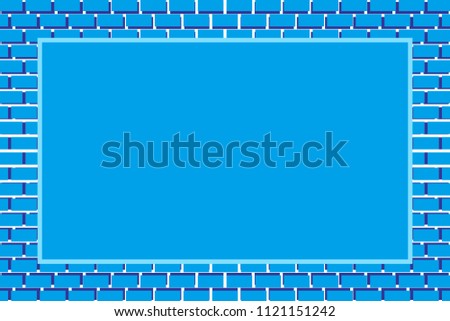 Picture frame surrounded by bricks,Tile, block, background material wallpaper, photo frame, photo space,