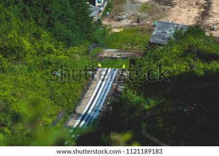 old ski slope in the mountains
