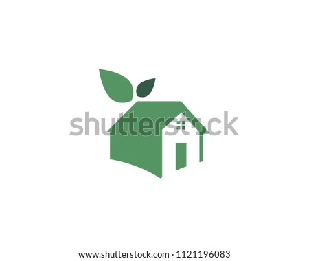 Home leaf green nature logo icons