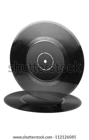 Vinyl Records on White Background