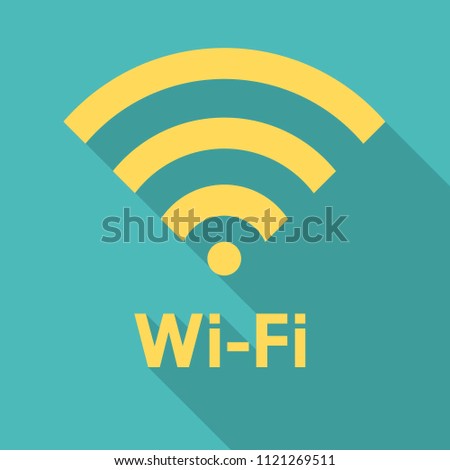 Vector icon of wireless LAN sign WI-FI. A Wi-Fi symbol in a flat style.