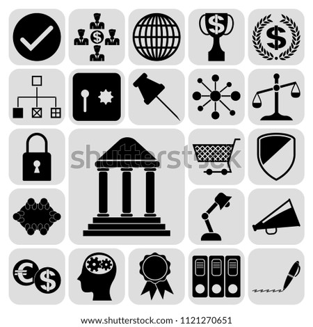 Set of 22 business icons, high quality. Collection. Flat design. Vector Illustration.
