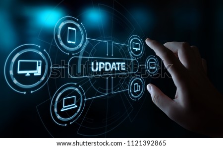 Update Software Computer Program Upgrade Business technology Internet Concept. Royalty-Free Stock Photo #1121392865