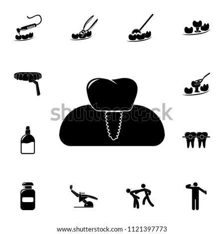 dental implant icon. Detailed set of Dental icons. Premium quality graphic design sign. One of the collection icons for websites, web design, mobile app on white background