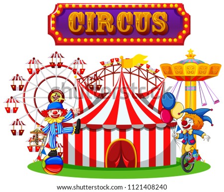 Circus and Clown Performance illustration