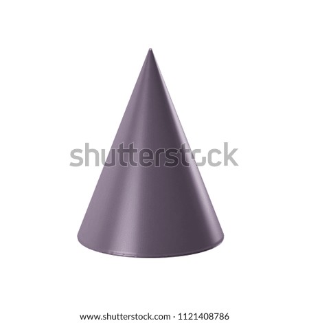 Metal Cone in white background. 3D Render Illustration