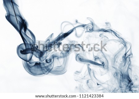 Art of smoke in white background / Smoke is a collection of airborne solid and liquid particulates and gases emitted when a material undergoes combustion or pyrolysis