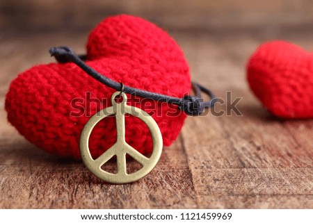 Peace symbol leather necklace